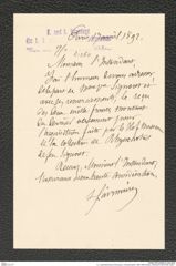 k.k. naturhistorisches Hofmuseum, Intendanzakten 1885-1896 (Hauer), Aktenzahl Z.264/1892, Seite 1